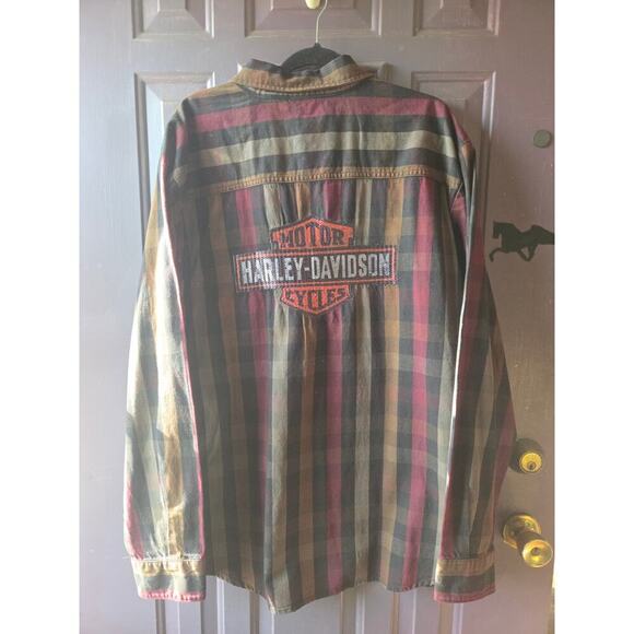 Harley Davidson Flannel Button Up Mens Size 3XL Embroided Logo New W/out Tags!! - Picture 5 of 7